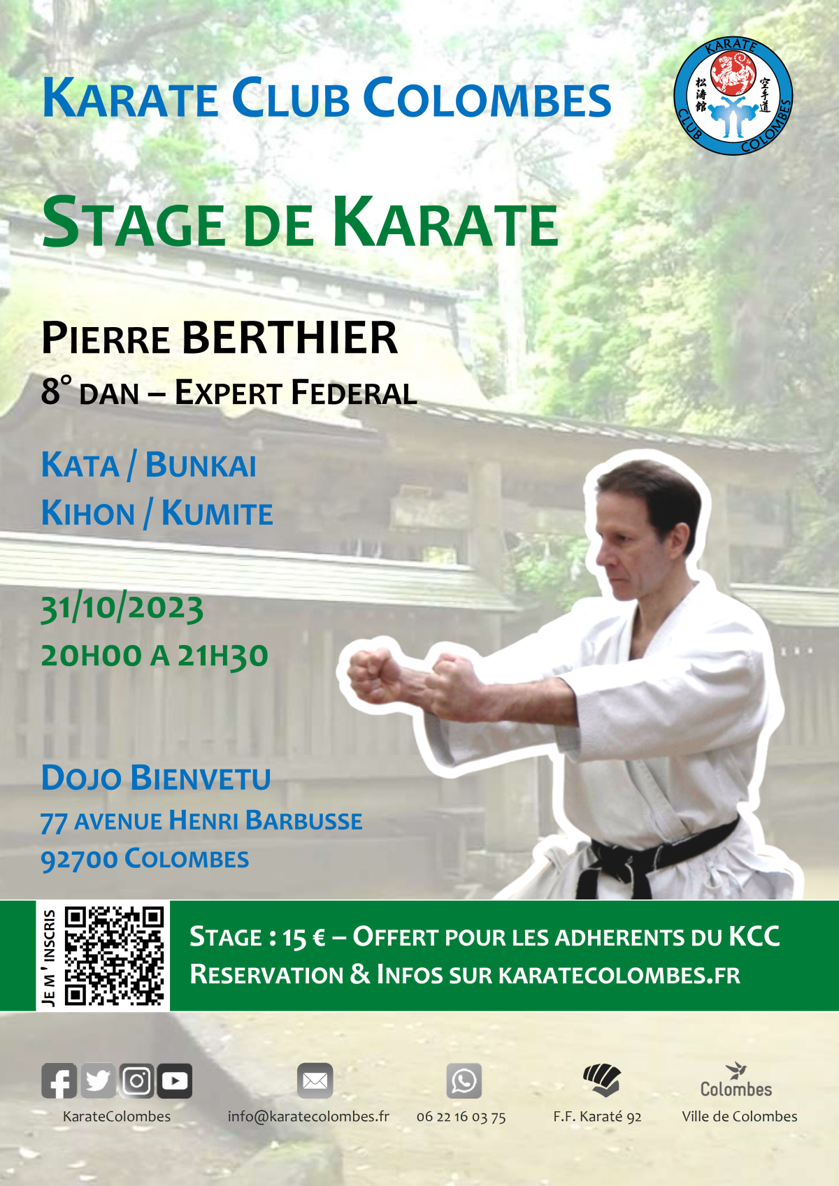 Stage Karate Pierre Berthier 2023 10 31