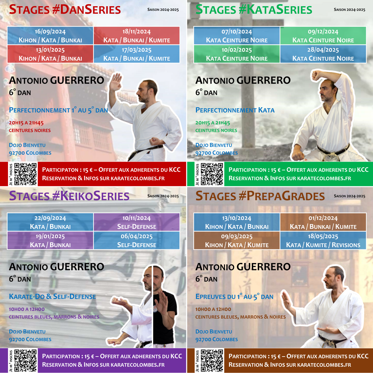 Programme Stages Karate Club Colombes Saison 2024-2025